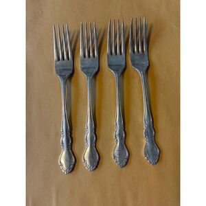 Towle Supreme Cutlery Dinner Forks Set of 4 Silver Stainless Japan Good Floral